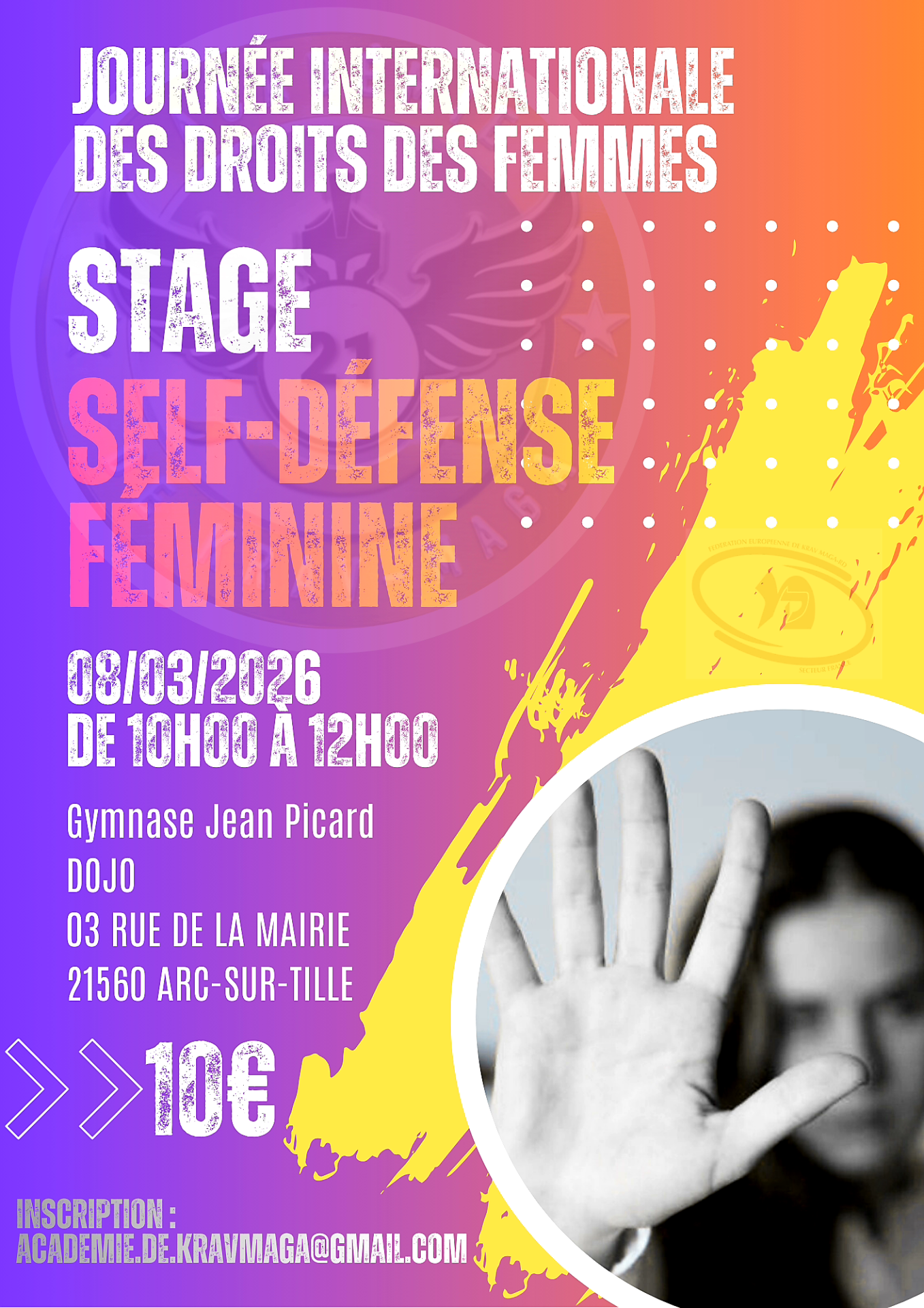 affiche stage de self défense